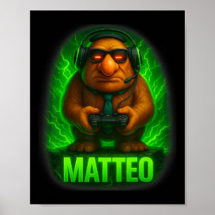 Matteo Meme Italiaanse Brainrot Goblin Das Hoed Vi Poster