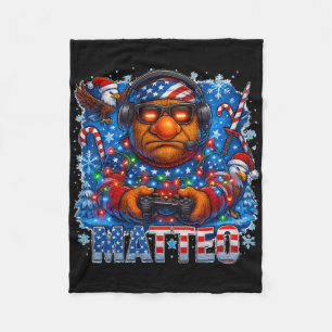 Matteo Meme Italiaanse Brainrot Kerstmis Usa Vlag  Fleece Deken