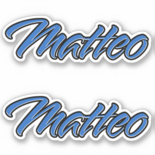 Matteo Nom autocollant Stickerset bleu