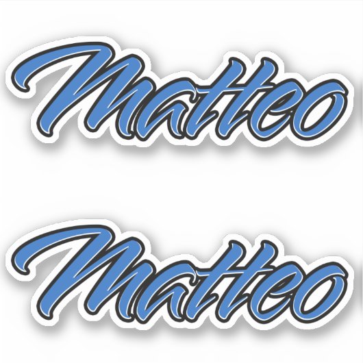 Matteo Nom autocollant Stickerset bleu (Devant)