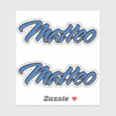 Matteo Nom autocollant Stickerset bleu (Feuille)