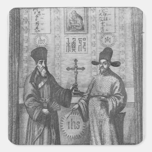 Matteo Ricci en Paulus Li Vierkante Sticker (Voorkant)