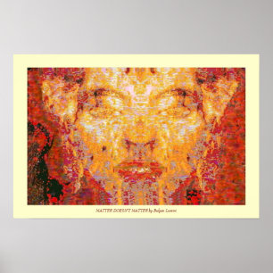MATTER KOMT ER NIET OP Fractal Masker in Rood Geel Poster