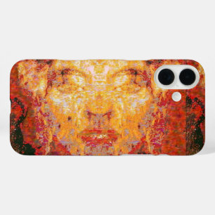 MATTER MAAKT GEEN Fractal Masker in Red Yellow i iPhone 16 Plus Hoesje