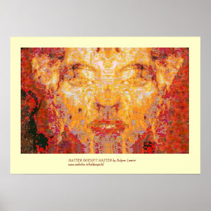 MATTER MAAKT GEEN Fractal Masker in Red Yellow Poster