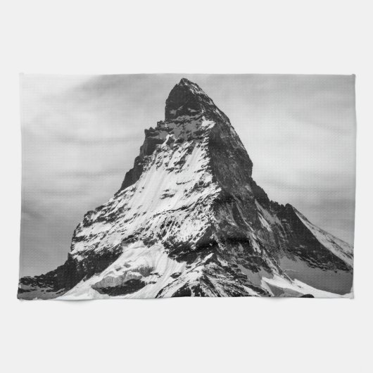 Matterhorn, Alpen zwart-wit Theedoek (Horizontaal)