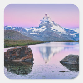 Matterhorn berg in Zermatt, Zwitserland Vierkante Sticker