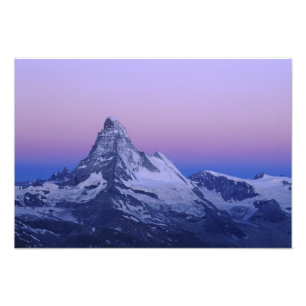 Matterhorn bij zonsopgang, Zermatt, Zwitserse Alpe Foto Afdruk