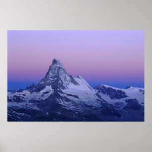 Matterhorn bij zonsopgang, Zermatt, Zwitserse Alpe Poster