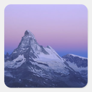 Matterhorn bij zonsopgang, Zermatt, Zwitserse Alpe Vierkante Sticker