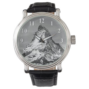 Matterhorn Black en White met cijfers Horloge