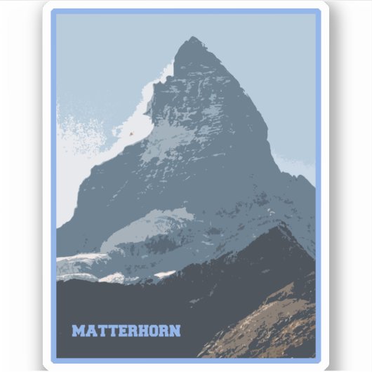 Matterhorn Mountain Design, Zwitserland Sticker (Voorkant)