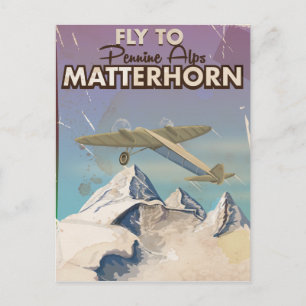 Matterhorn, Pennine Alpen Reisposter uit vroeger t Briefkaart