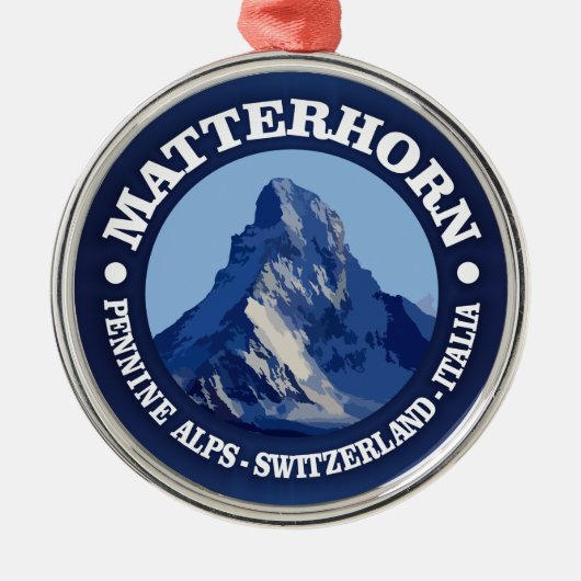 Matterhorn (rd) metalen ornament (Voorkant)