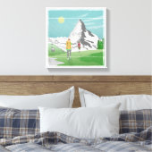 Matterhorn reisposter Zwitserland Canvas Afdruk (Insitu (Slaapkamer))