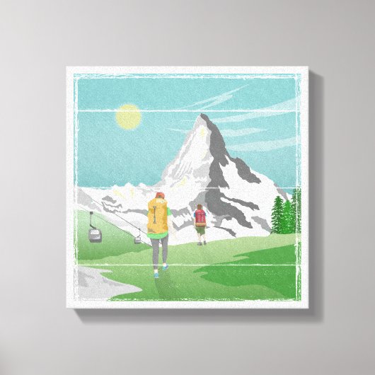 Matterhorn reisposter Zwitserland Canvas Afdruk (Voorkant)