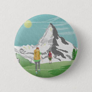 Matterhorn reisposter Zwitserland Ronde Button 5,7 Cm