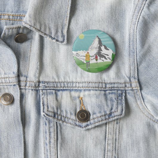Matterhorn reisposter Zwitserland Ronde Button 5,7 Cm (In situ)