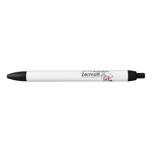 Matterhorn-Zermatt skiing Zwarte Inkt Pen (Voorkant)