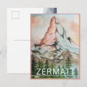 Matterhorn Zermatt Suisse Carte postale Voyage (Devant / Derrière)