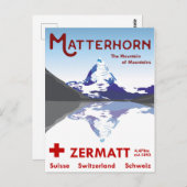 Matterhorn, Zermatt, Zwitserland, Briefkaart (Voorkant / Achterkant)