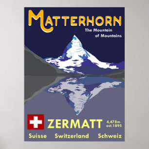 Matterhorn, Zermatt, Zwitserland, Ski Poster