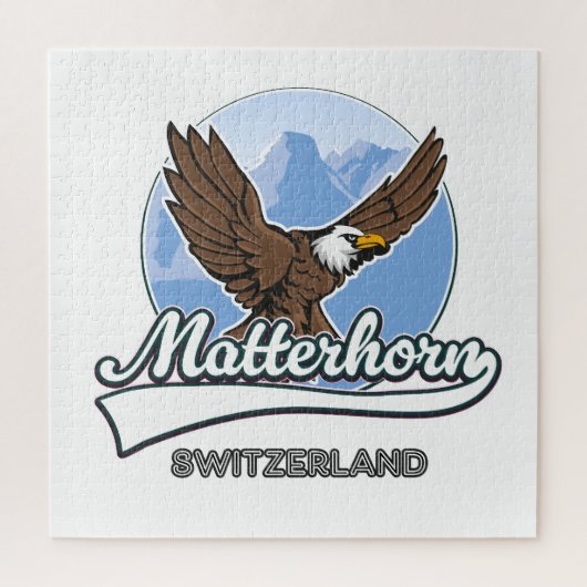 Matterhorn Zwitserland reizen logo Legpuzzel (Verticaal)