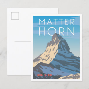 Matterhorn Zwitserland Vintage Travel Illustratie Briefkaart