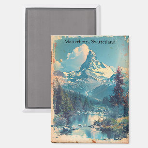 Matterhorn Zwitserland Zwitserse Alpen Vintage Magneet
