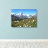 Matterhorn, Zwitsers Alpen gewikkeld Canvas Afdruk (Insitu (Houten vloer))