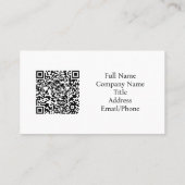 Matteüs 11:28 Drie kruiszonsondergang QR-code Visitekaartje (Achterkant)