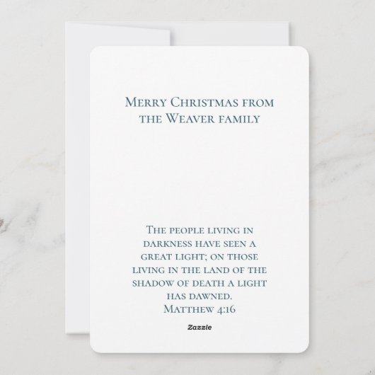 Matteüs 4:16 | Custom Original Waterverf Faith Feestdagenkaart (Achterkant)