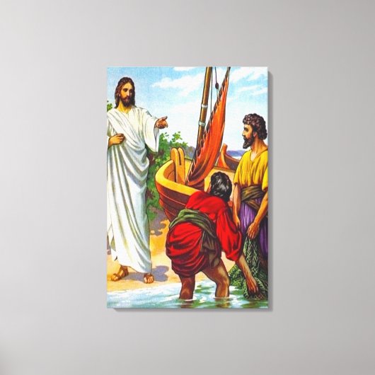 Matteüs 4:18-22 Jezus roept vissers 2 canvas (Voorkant)