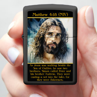 Matteüs 4:18 Jezus straalt rust uit in Waterverf