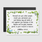 Matteüs 5:11-12 Gezegend bent u Magnetische Kaart (Voorkant / Achterkant)