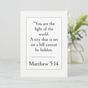 Matteüs 5:14 Bijbelvers, Bemoedigende Schrift Kaart