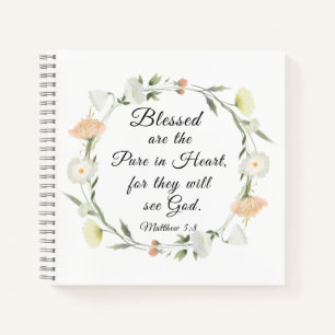Matteüs 5:8 Gezegend zijn de Pure in het hart Notitieboek