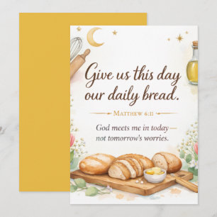 Matteüs 6:11 Bijbelvers, Aquarel Rustieke Decorati Kaart