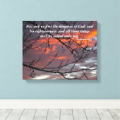 Matteüs 6:33 Bijbel Verse Canvas Afdruk (Insitu (Houten vloer))