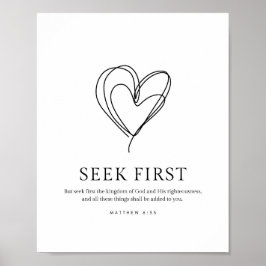 Matteüs 6:33 Zoek eerst het Koninkrijk van God Poster