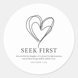 Matteüs 6:33 Zoek eerst het Koninkrijk van God Ronde Sticker