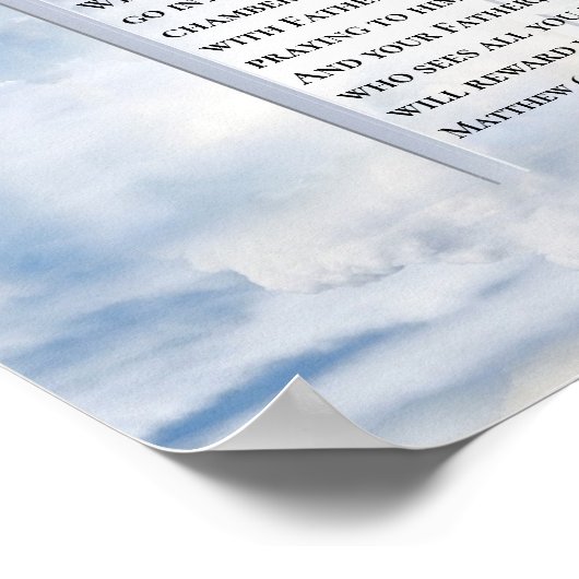 Matteüs 6:6 Wanneer u bidt Christelijke Bijbelvers Poster (Hoek)