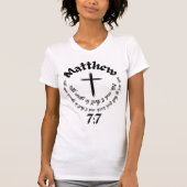 Matteüs 7:7 Circulaire bijbeltekst en het middelst T-shirt (Voorkant)