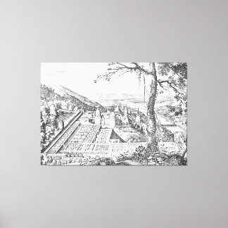 Matthäus Merian: Heidelberg - Hortus Palatinus Canvas Afdruk
