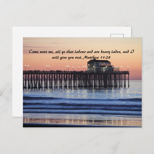 Mattheus 11:28 Beterschap Briefkaart (Voorkant / Achterkant)