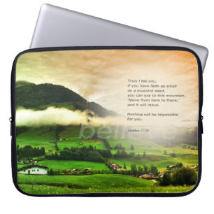 Mattheüs 17:20 Bergen Verzetten Geloven Mosterdzaa Laptop Sleeve