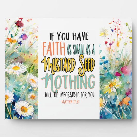 Mattheüs 17:20 Geloof als mosterdzaadbijbelvers Fotoplaat (Voorkant)