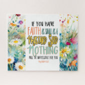 Mattheüs 17:20 Geloof als mosterdzaadbijbelvers Legpuzzel (Horizontaal)