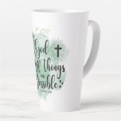 Mattheüs 19:26 Bij God alle dingen mogelijk blad Latte Mok (Rechterhoek)