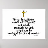 MATTHEÜS 24:27 "Want als de bliksem komt..." Poster (Voorkant)